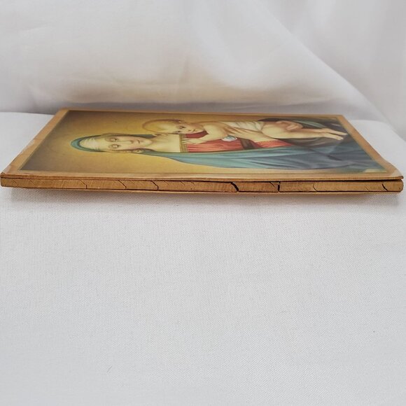 VTG Madonna del Granduca & Child by Raffaello Sanzio Religious Wood Icon *READ* - Picture 8 of 13